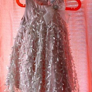 Pink and white mesh ribboned dress